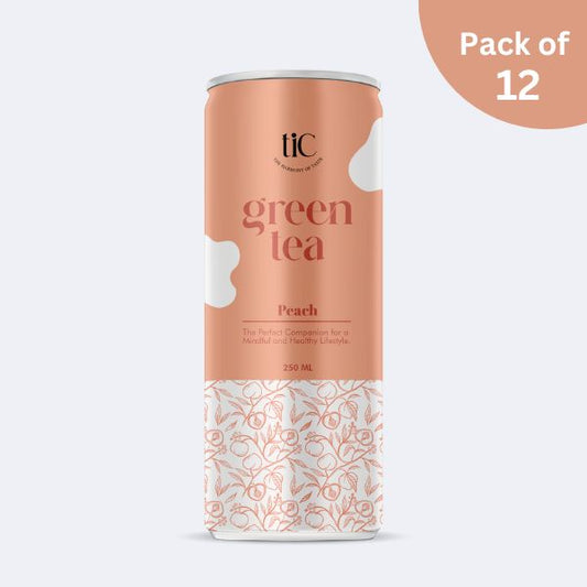 TIC Peach Iced Green Tea | 250ml Pack of 12