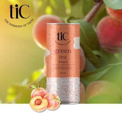 TIC Peach Iced Green Tea | 250ml Pack of 6